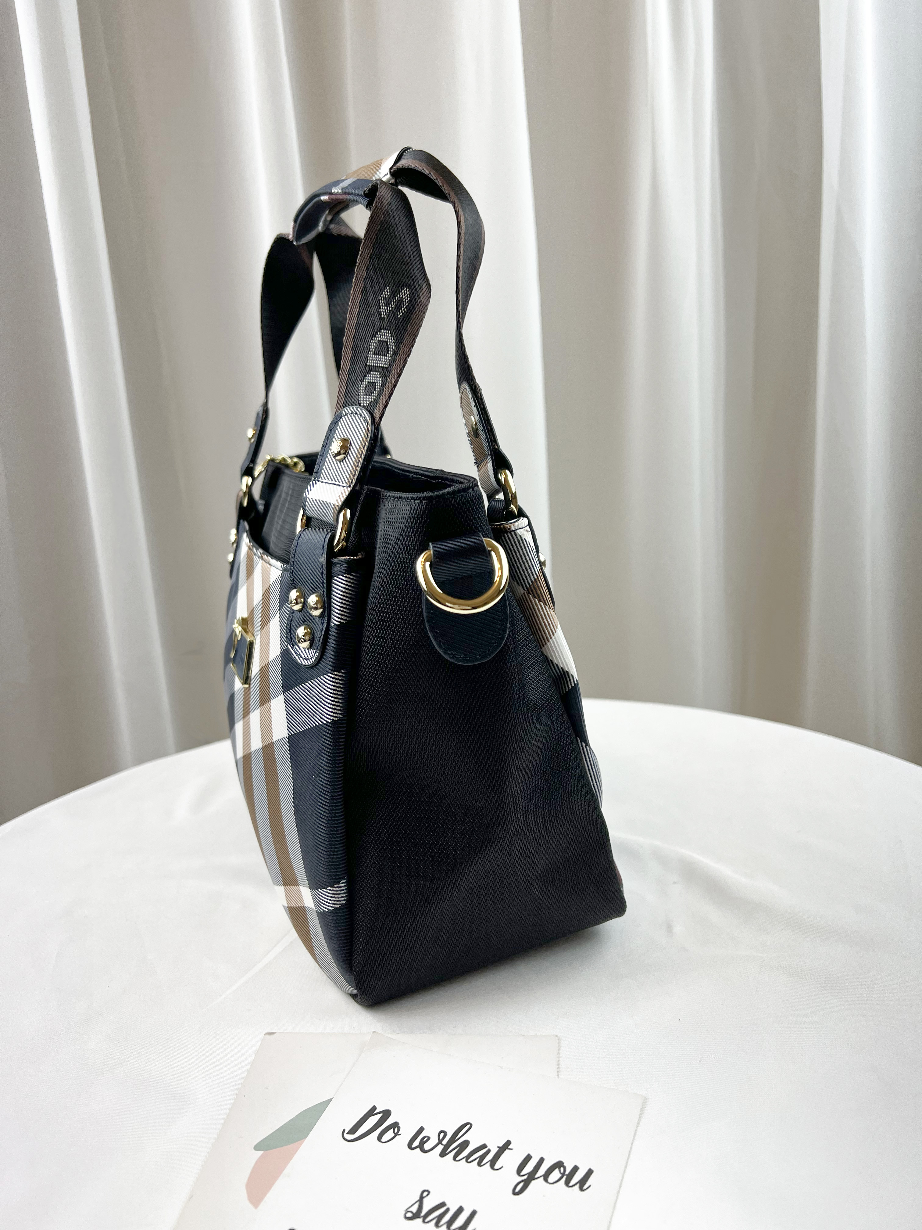 GOODS 大格黑 拼色防潑水手提包 / 側背包 #2005