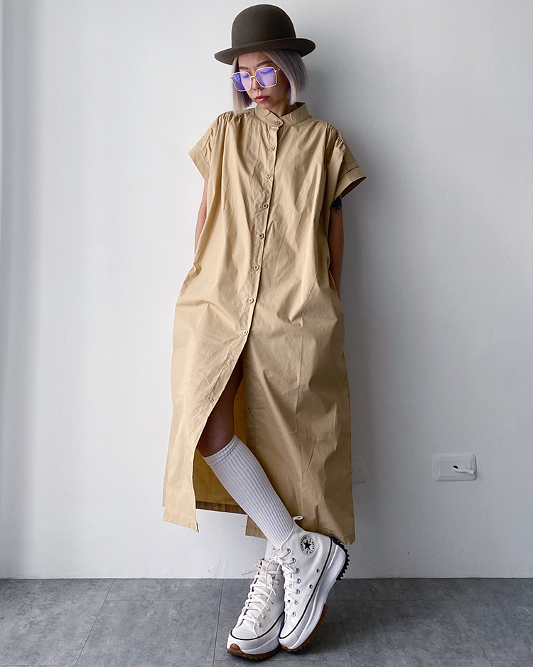 MFD-1920 寬鬆立領洋裝 ᴄᴀᴍᴇʟ