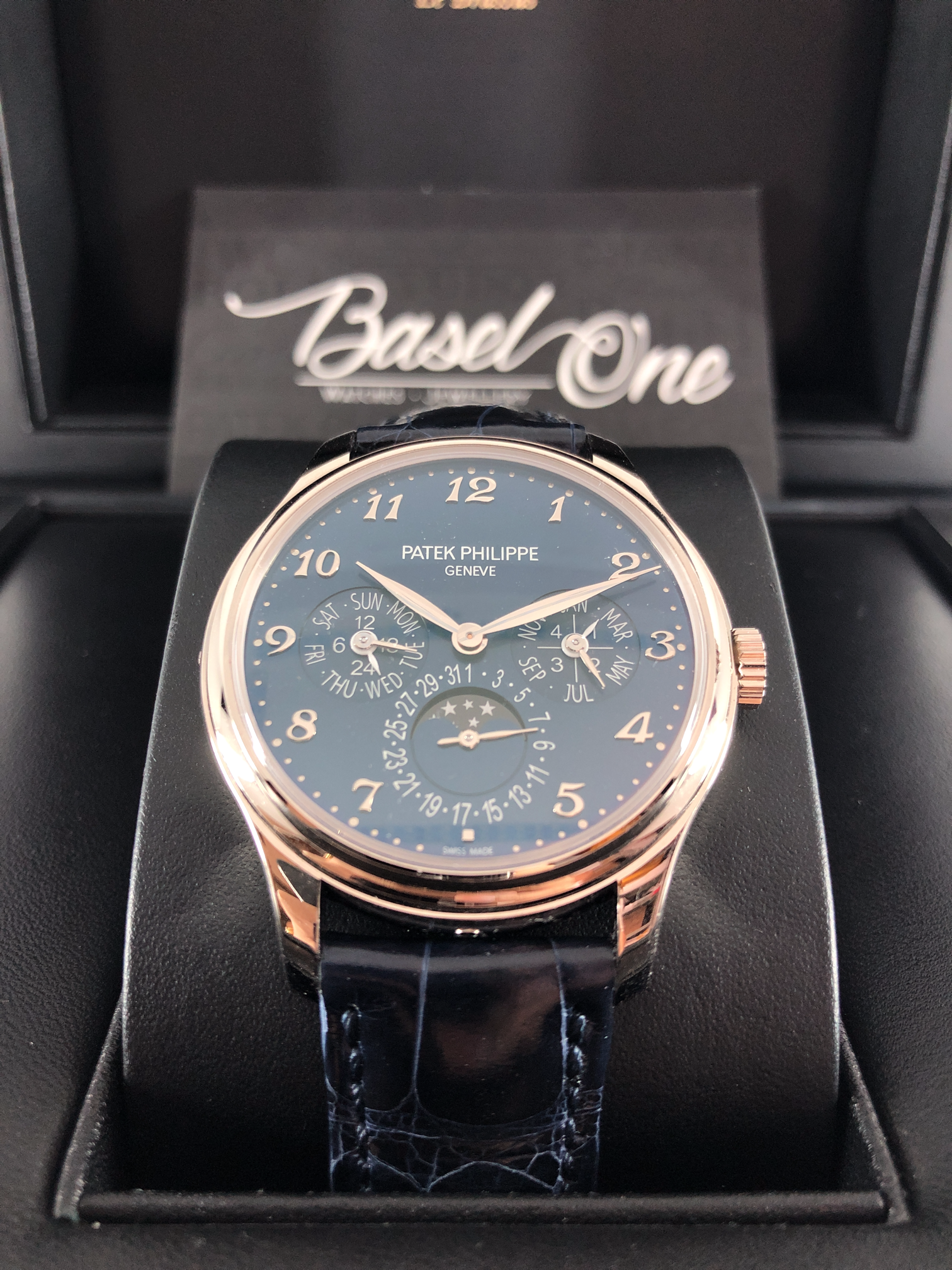 BRAND NEW 5327G 5327 PATEK PHILIPPE GRAND COMPLICATIONS BLUE DIAL WHITE GOLD ALLIGATOR STRAP
