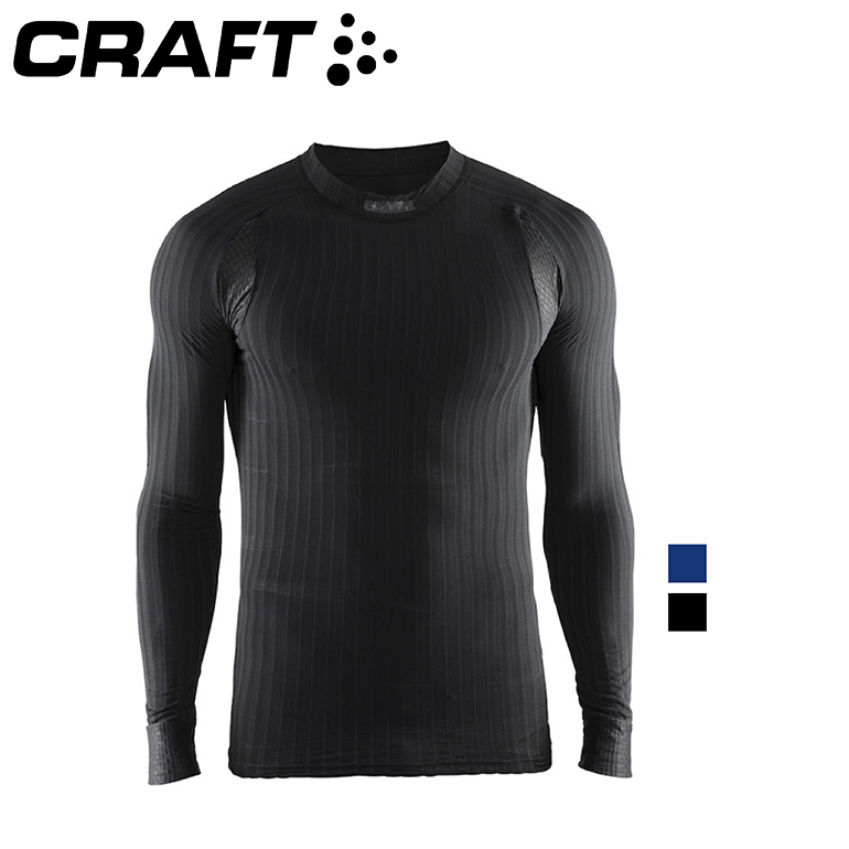 CRAFT 瑞典 1904495 COOLMAX長袖圓領排汗衣 男款 (黑、藍) 保暖/排汗透氣/彈性佳/戶外活動 12R04495
