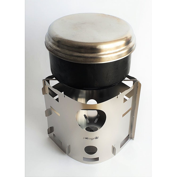 Picogrill - [Swiss Made] [239] Ultra-Thin Stainless Steel Folding Camping Barbecue Grill with 1 spit  (No Return and Refund for Discount Item)