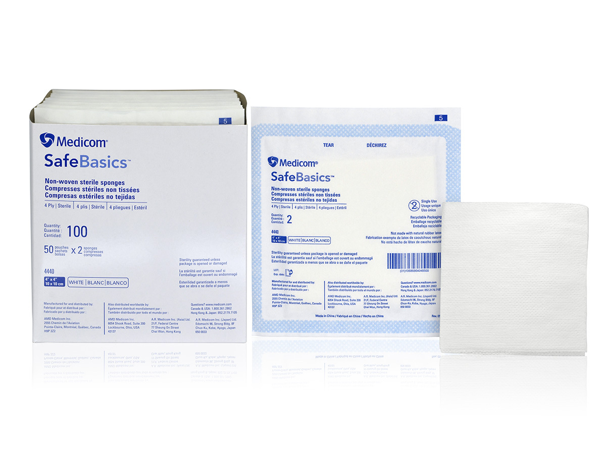 SafeBasics 醫用無紡消毒紗布 2's 4x4"