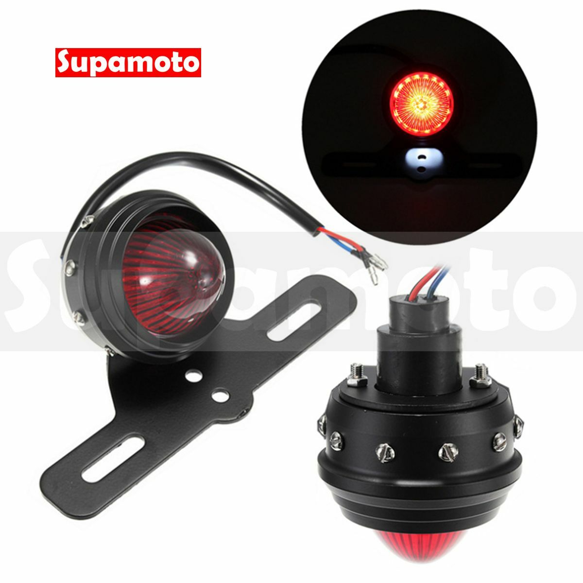 -Supamoto- D735 LED 尾燈 擋泥板 老山車 越野 哈雷 復古 凱旋 鋁合金 CB350 土除