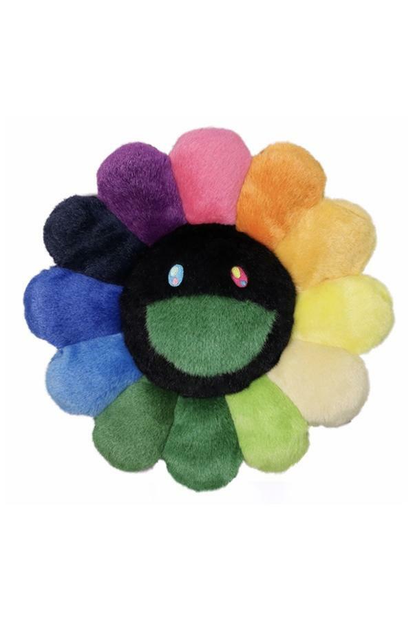 村上隆Takashi Murakami Flower Cushion 30cm (Rainbow /Black