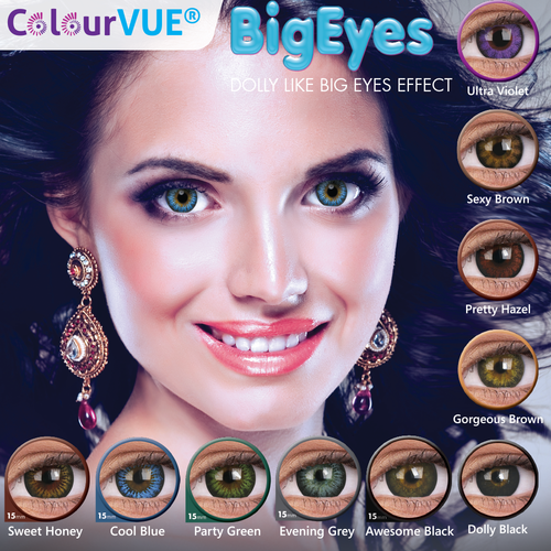 ColourVue 3 Months Disposable Big Eyes series 2 pcs/box 0.00 to -8.00