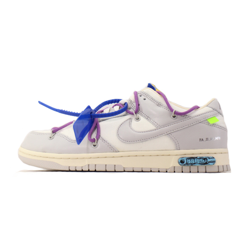 Off-White x Nike Dunk Low '' The 50 '' 灰白NO.48 紫鞋帶藍扣D