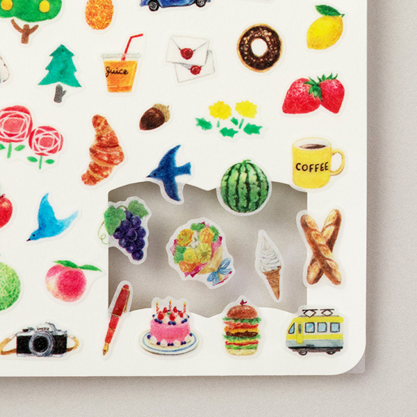 MIDORI 手帳專用貼紙 和紙小貼紙 美食與旅行