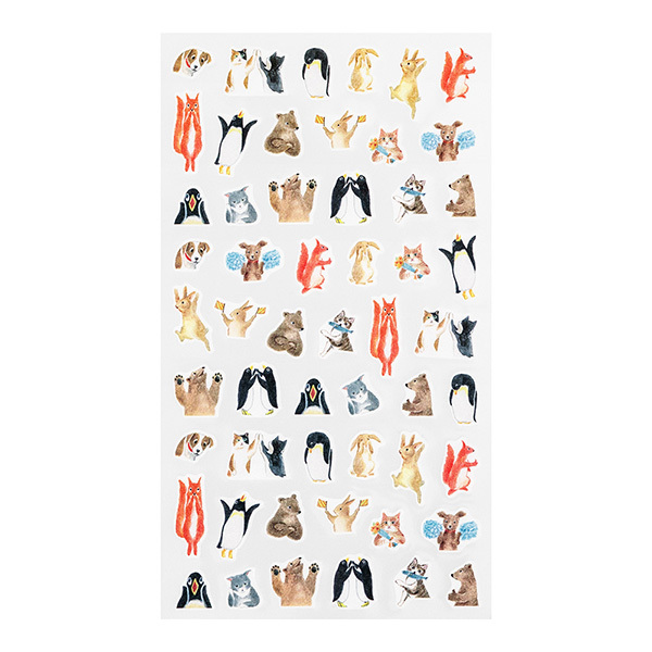 MIDORI 手帳專用貼紙 和紙小貼紙 動物表情