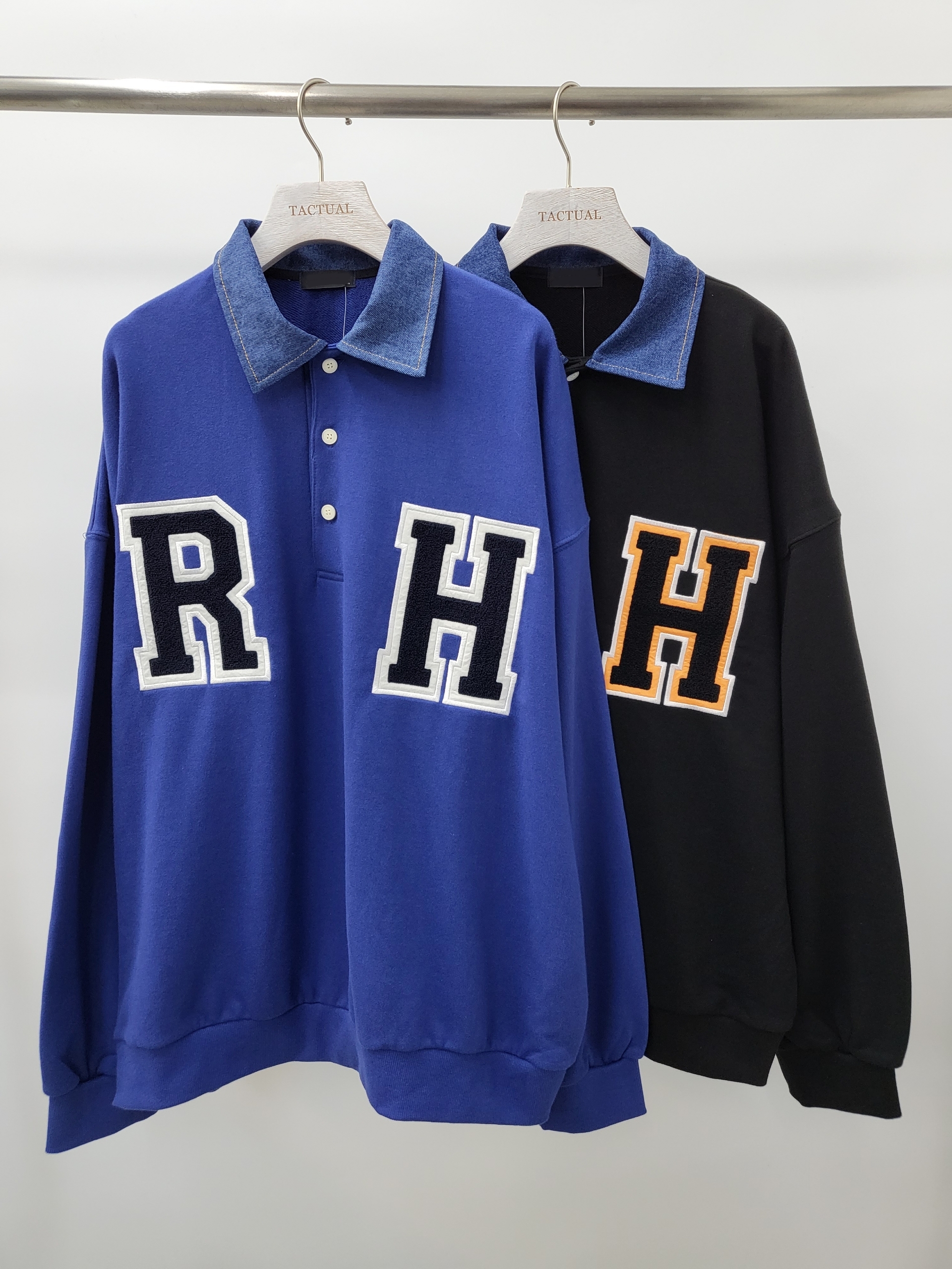 RH字牛仔領衛衣 T3201