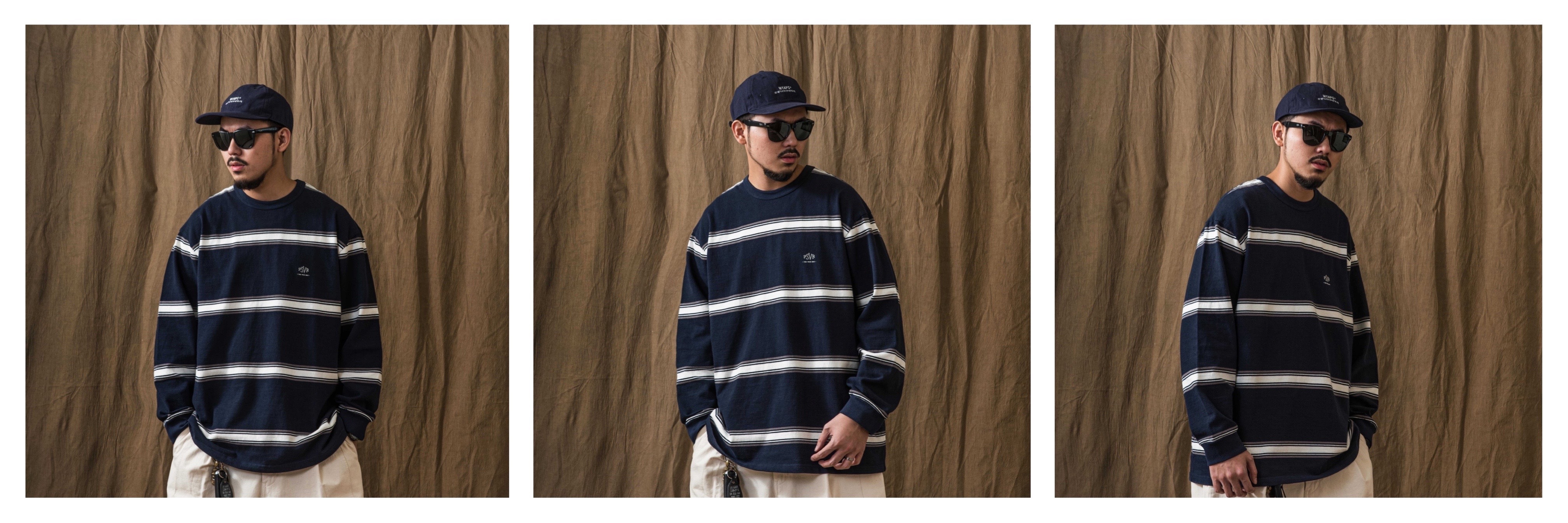 PERSEVERE WIDE STRIPE L/S T-SHIRT - DARK BLUE