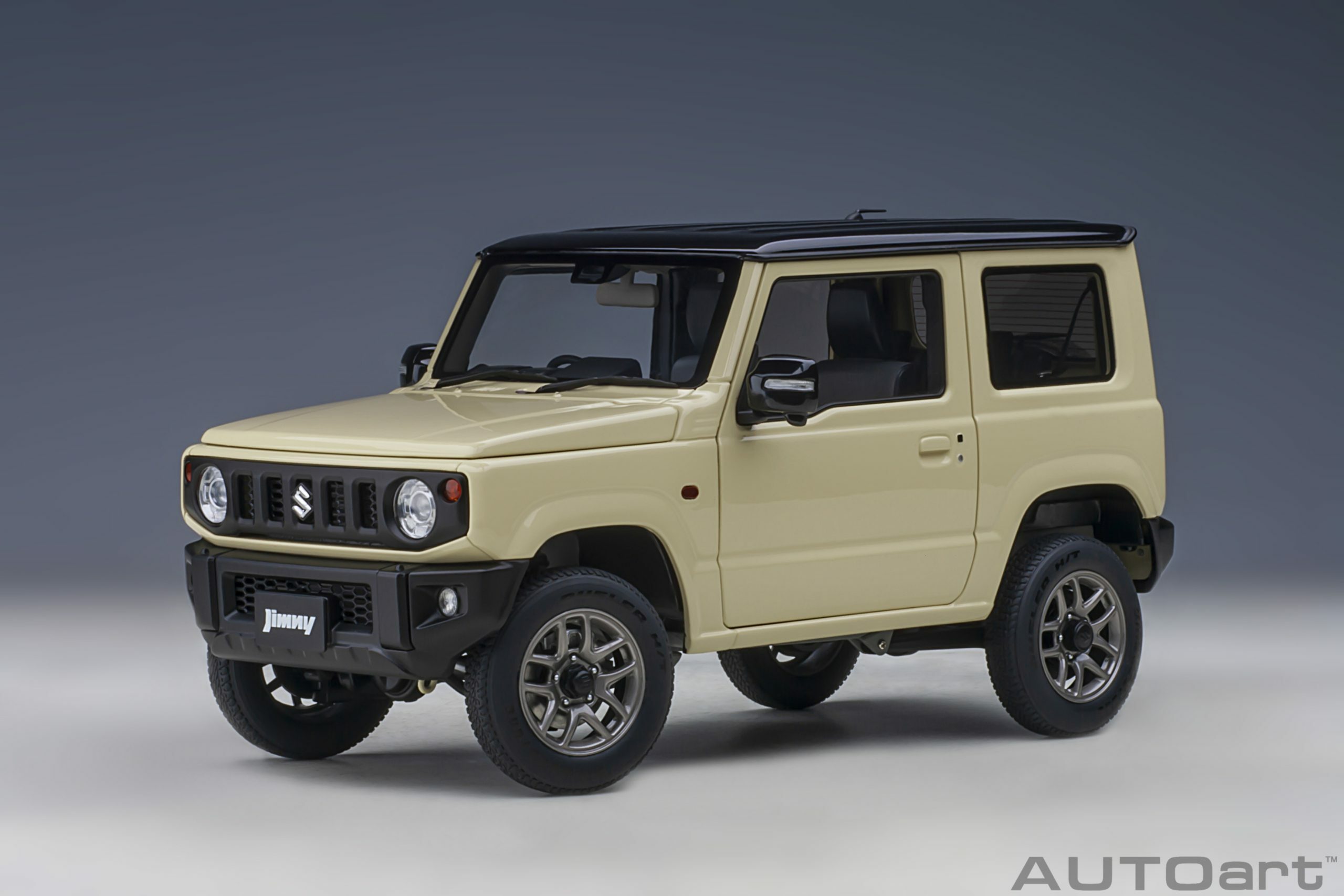 預訂(訂金$300) (預訂價$1520) :1/18 AUTOART Suzuki Jimny (JB64) (Chiffon Ivory Metallic with Black roof) (78500)