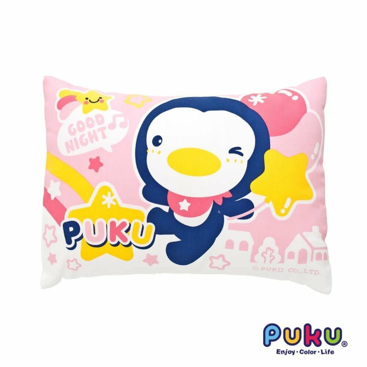 Puku 花木馬寶寶枕(粉/水)-32*24cm