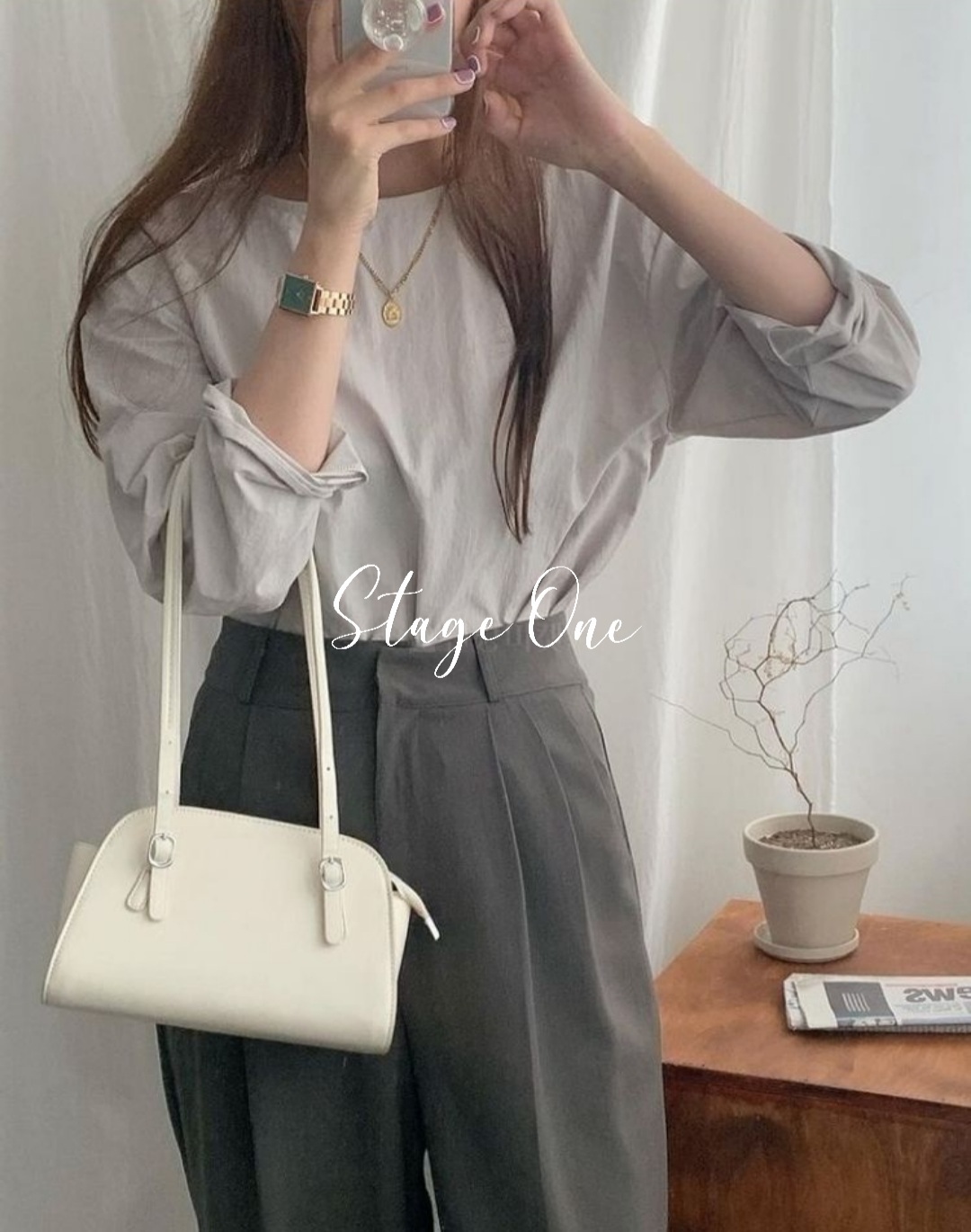 韓國製🇰🇷TP2194 尼龍淨色襯衫 (4色)