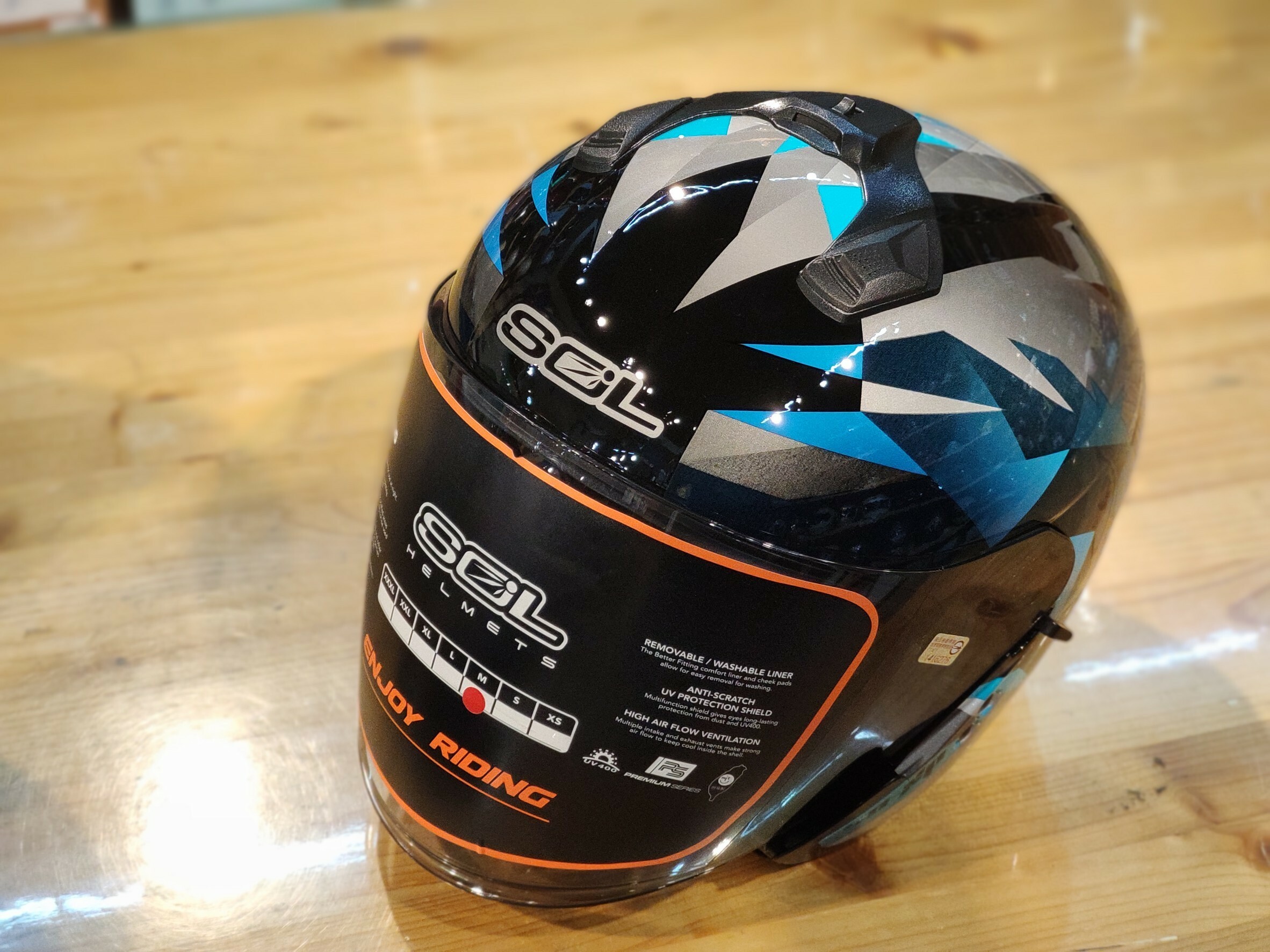 SOL SO-XP 獨角獸黑綠3/4罩SOXP