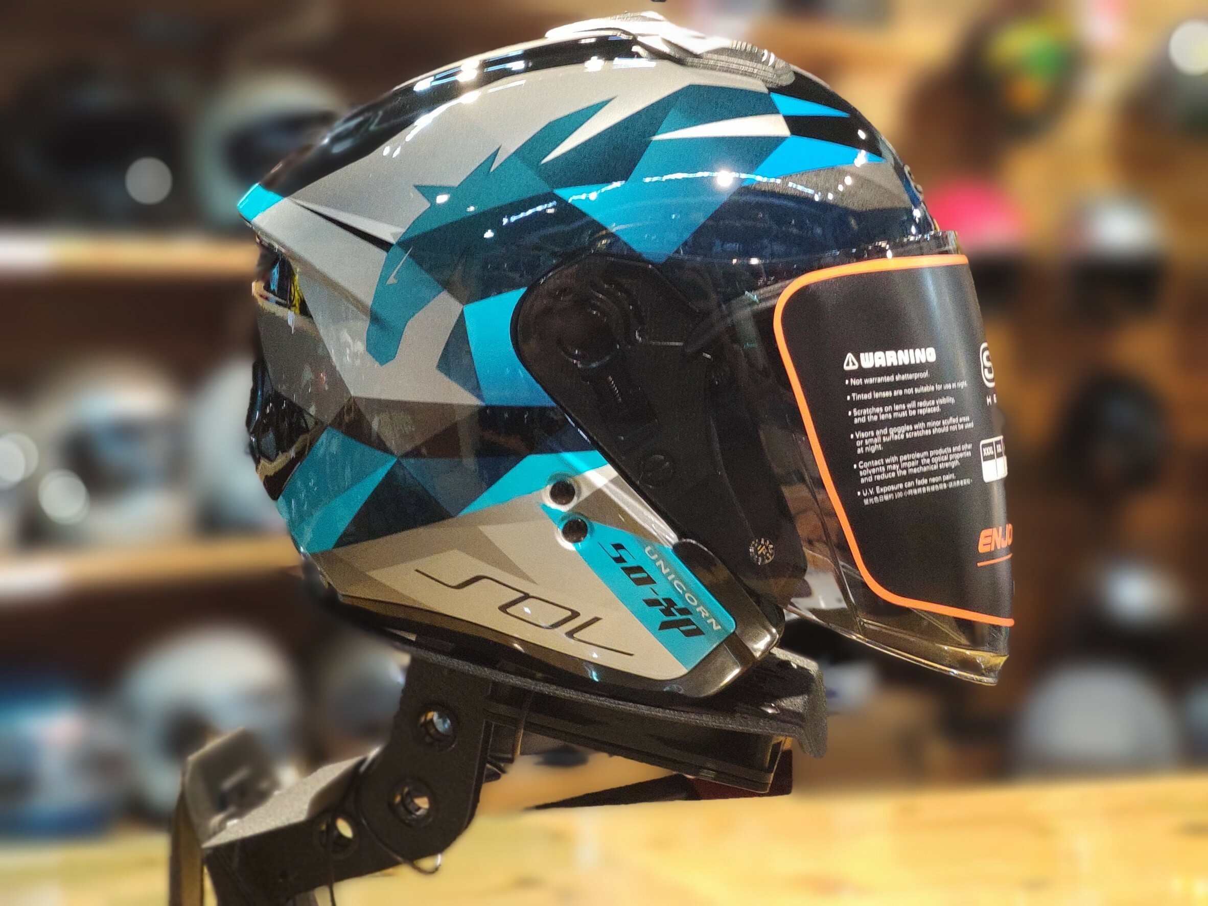 SOL SO-XP 獨角獸黑綠3/4罩SOXP