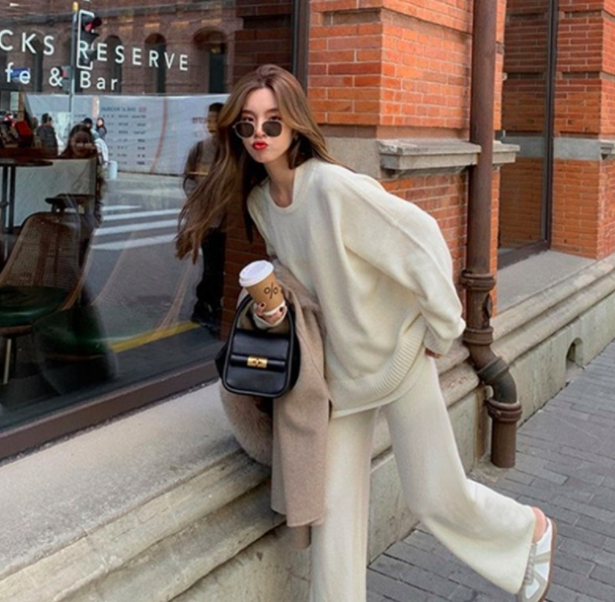 韓國直送 🇰🇷街頭休閒運動風針織套裝