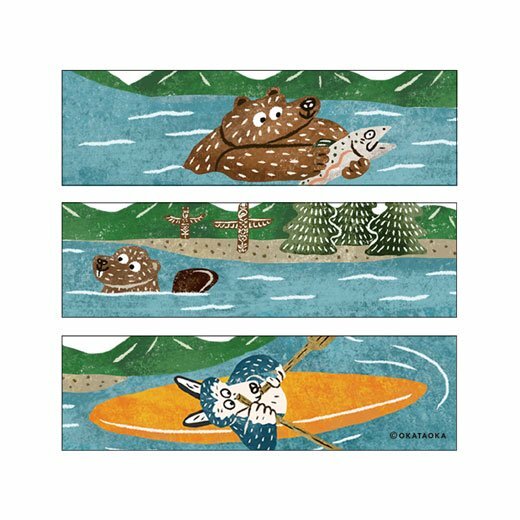 OKATAOKA 露營熊 PET透明膠帶｜日本 Greeting Life