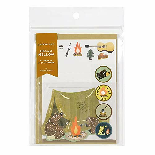 日本OKATAOKA 露營熊 信紙信封套組 Greeting Life