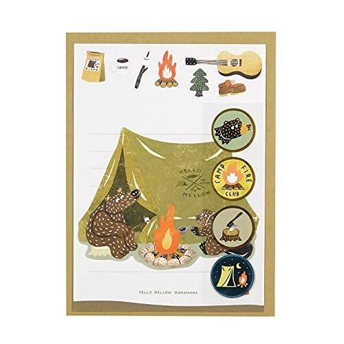 日本OKATAOKA 露營熊 信紙信封套組 Greeting Life