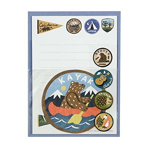 日本OKATAOKA 露營熊 信紙信封套組 Greeting Life