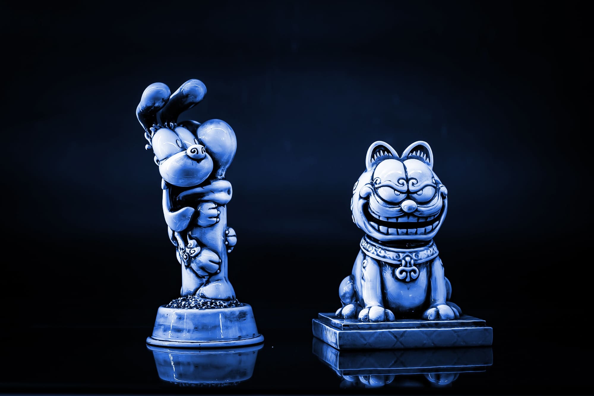 加菲貓-歐弟-聯名-青花瓷-公仔-媽祖遶境-Garfield-Odie-toy-Arttoy-desginertoy-resin-figures