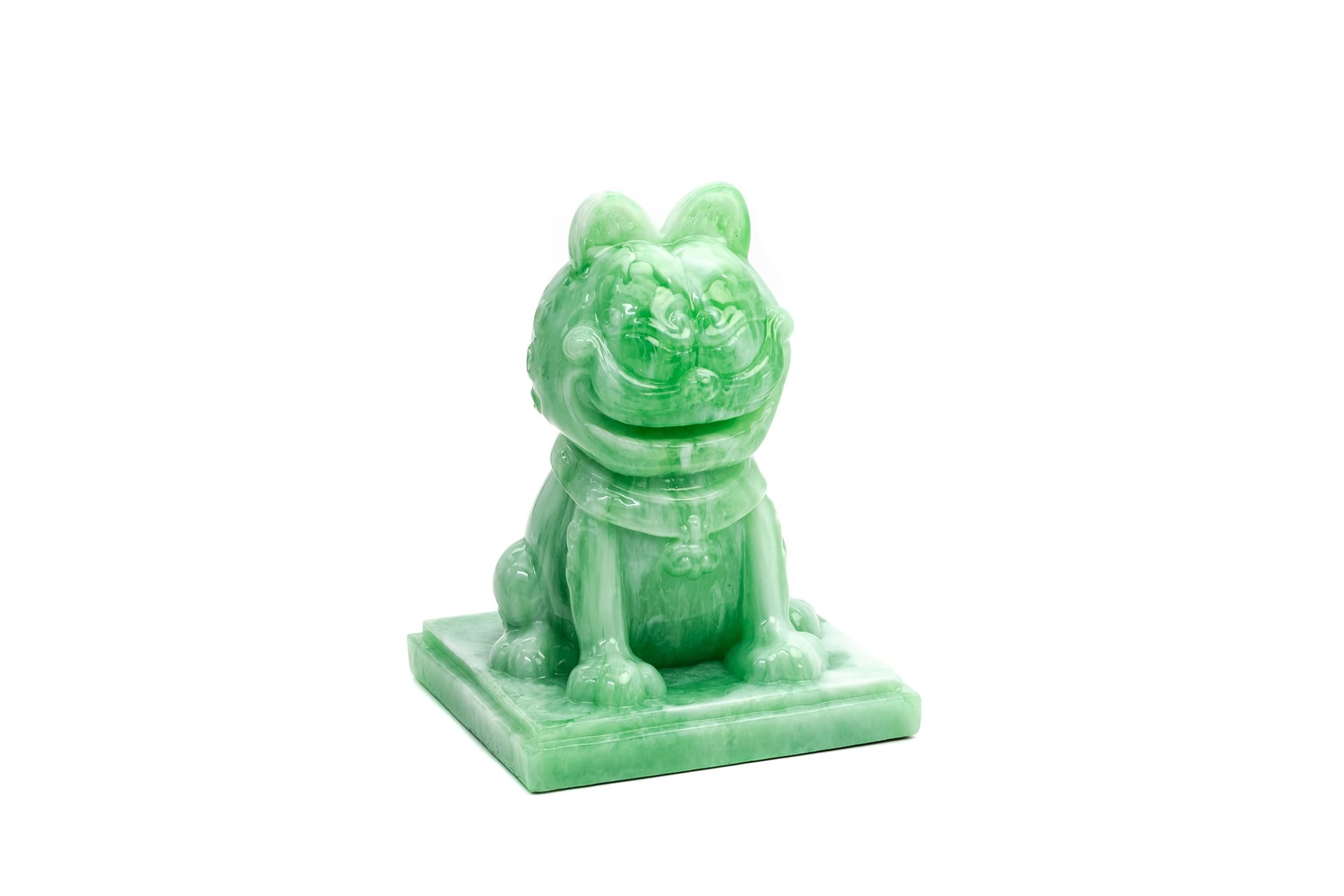 “加菲貓-歐弟-聯名-玉石-公仔-媽祖遶境-Garfield-Odie-toy-Arttoy-desginertoy-resin-figures”