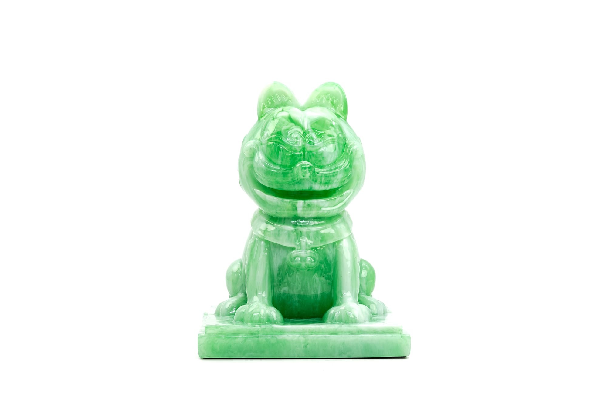 “加菲貓-歐弟-聯名-玉石-公仔-媽祖遶境-Garfield-Odie-toy-Arttoy-desginertoy-resin-figures”