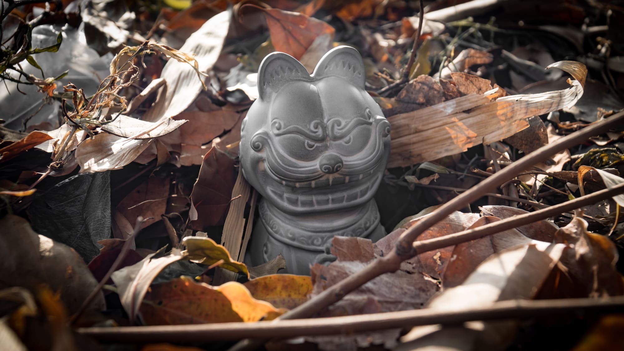 “加菲貓-歐弟-聯名-石像-公仔-媽祖遶境-Garfield-Odie-toy-Arttoy-desginertoy-resin-figures”