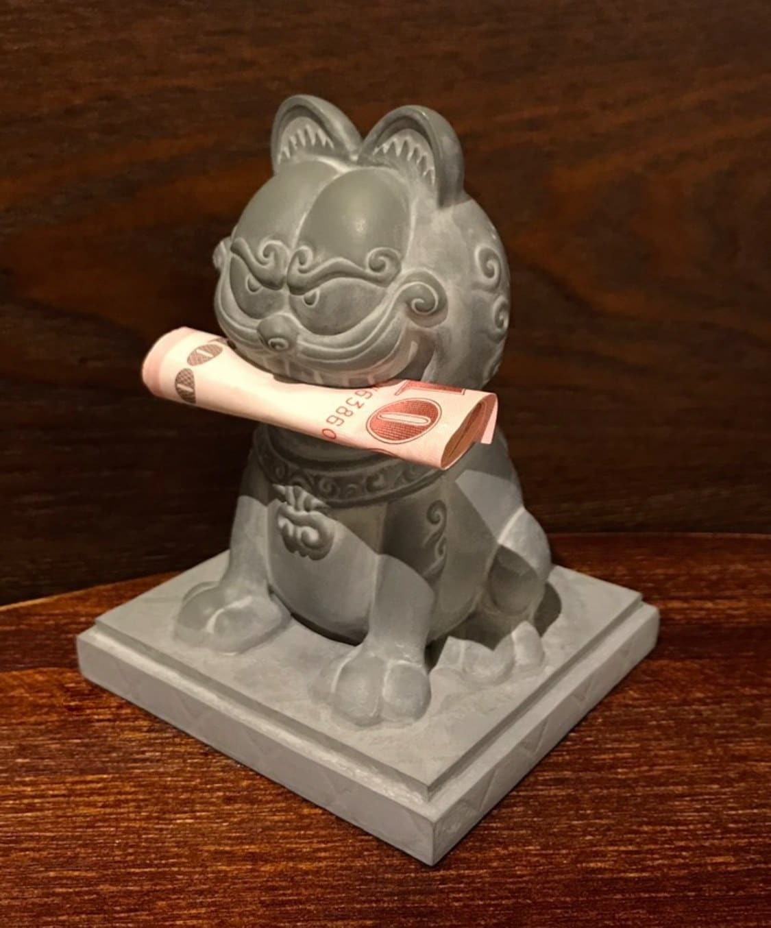 “加菲貓-歐弟-聯名-石像-公仔-媽祖遶境-Garfield-Odie-toy-Arttoy-desginertoy-resin-figures”