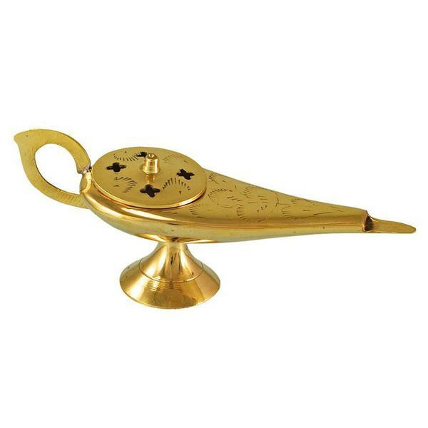 ALADDIN'S MAGIC LAMP BRASS INCENSE BURNER