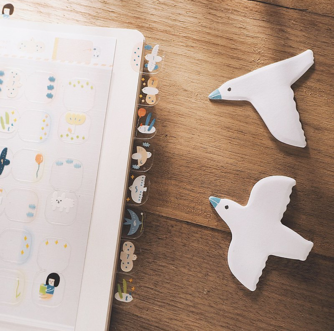 透明月份索引貼紙 鳥 ｜右手超人 臺灣