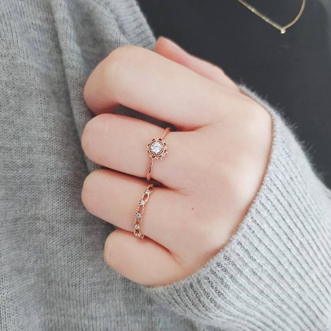 繆斯女神 純銀戒指