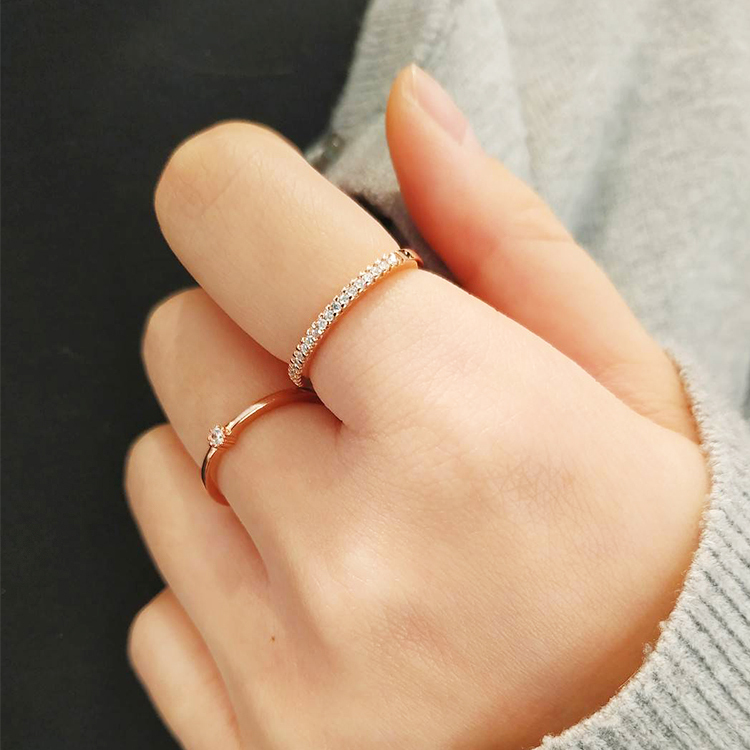 經典排鑽 純銀戒指