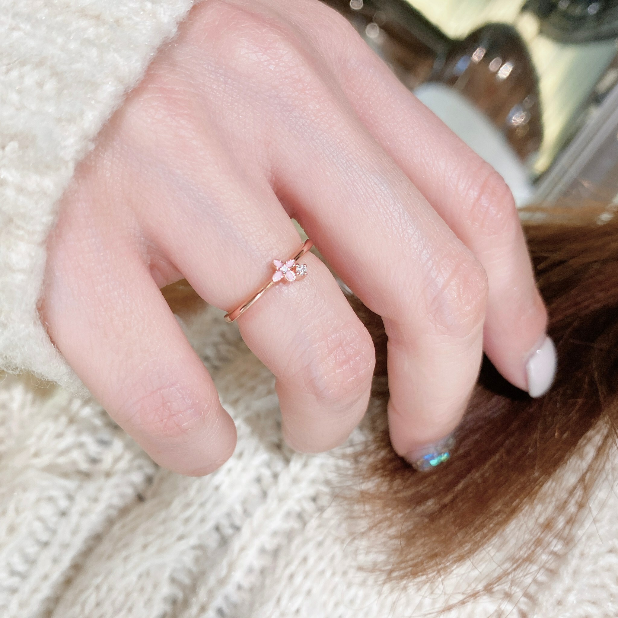 戀戀小花 純銀戒指