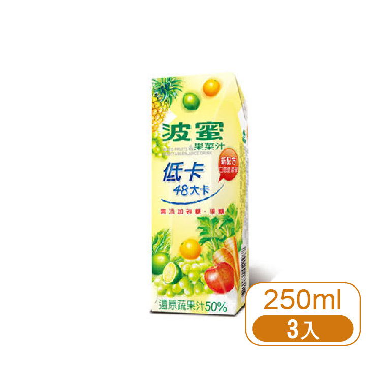 【波蜜】低卡果菜汁250ml-3入