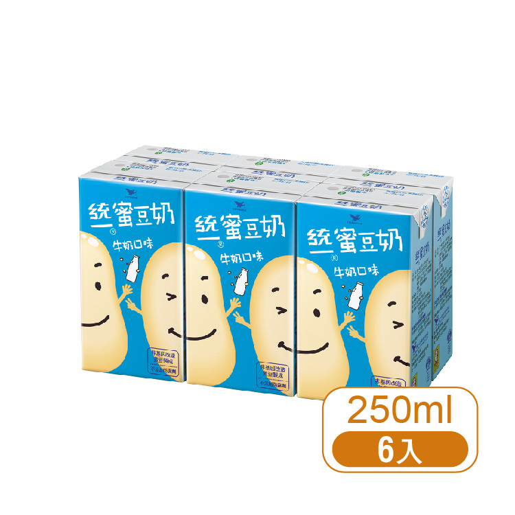 【統一】牛奶蜜豆奶 6入
