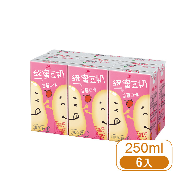 【統一】草莓蜜豆奶 6入