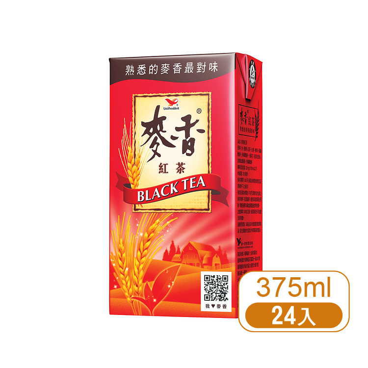 【統一】麥香紅茶375ml-24入/箱