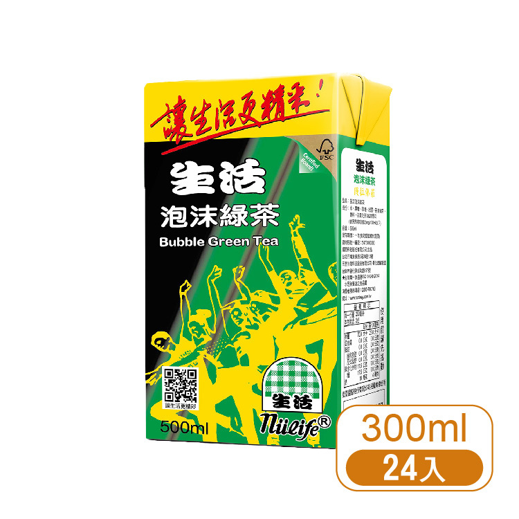 【生活】泡沫綠茶300ml  (24入/箱)