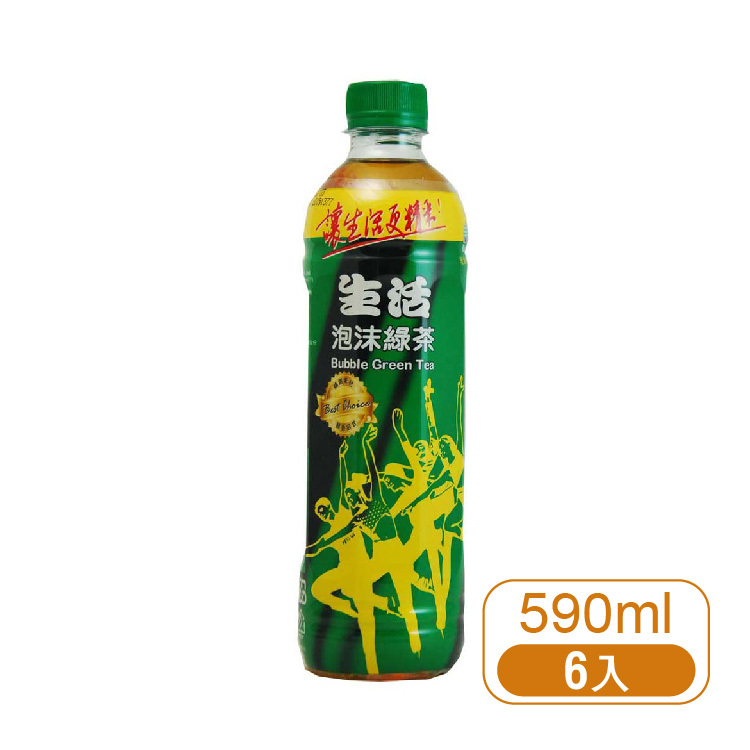 【生活】泡沫綠茶590ml (6入)