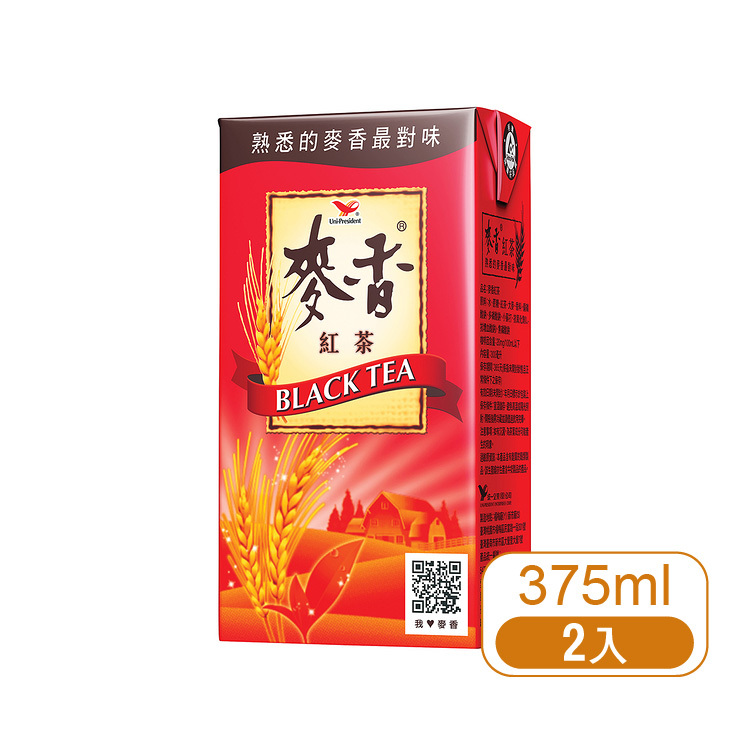 【統一】麥香紅茶375ml(2入)