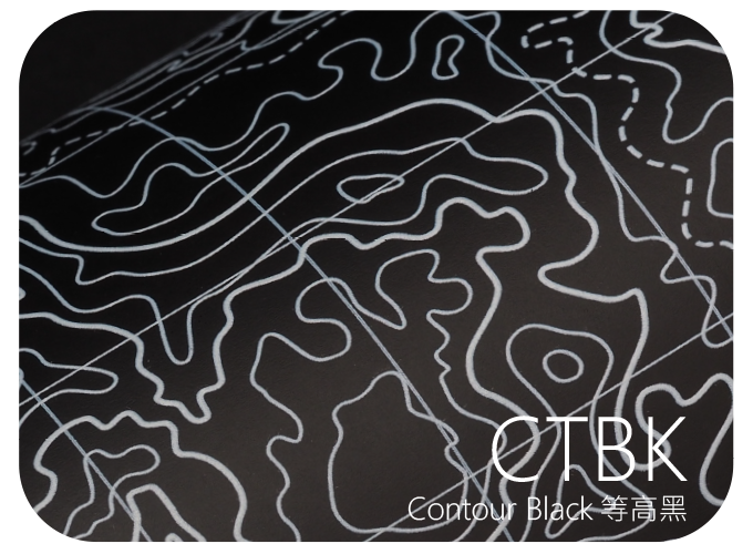 LIFE+GUARD CTBK Contour Black 等高黑 地圖貼膜樣式，適用於相機、鏡頭與 3C 裝置表面保護與風格打造