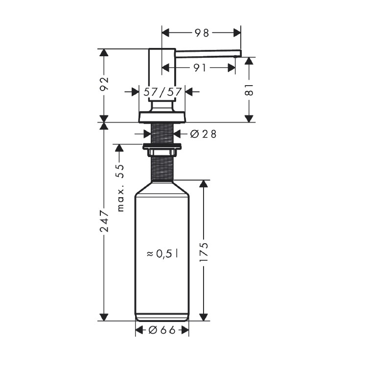 hansgrohe A71 40468, -000 Soap dispenser