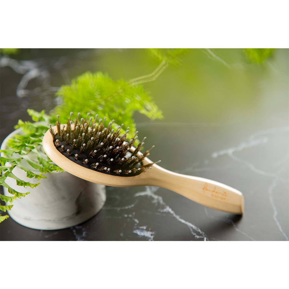 櫸木氣墊豬鬃梳(小)