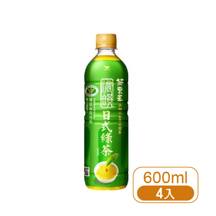 【茶裏王】濃韻無糖日式綠茶600ml (4入)