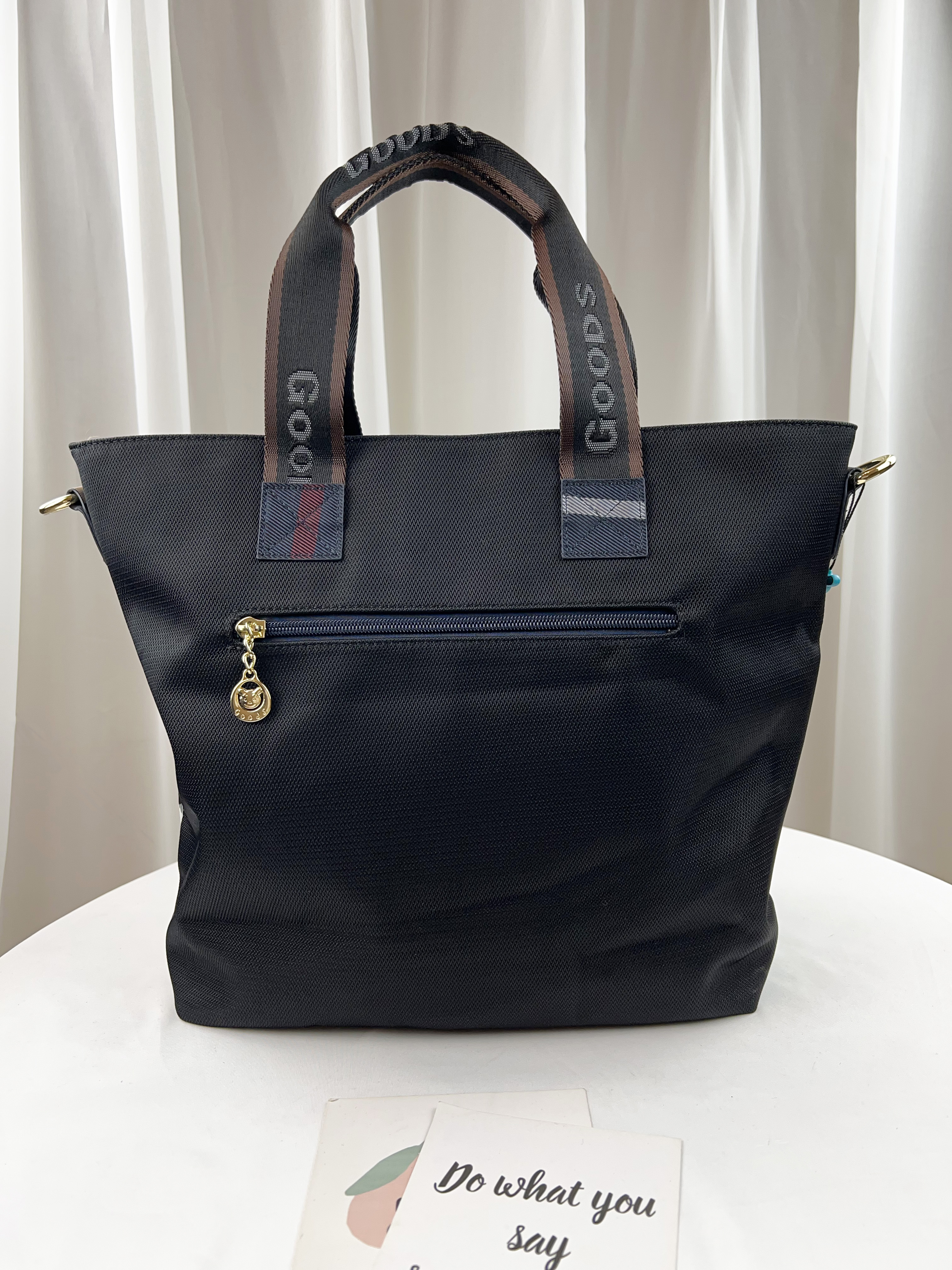 GOODS 大格黑 拼色防潑水手提包 / 側背包 #2747