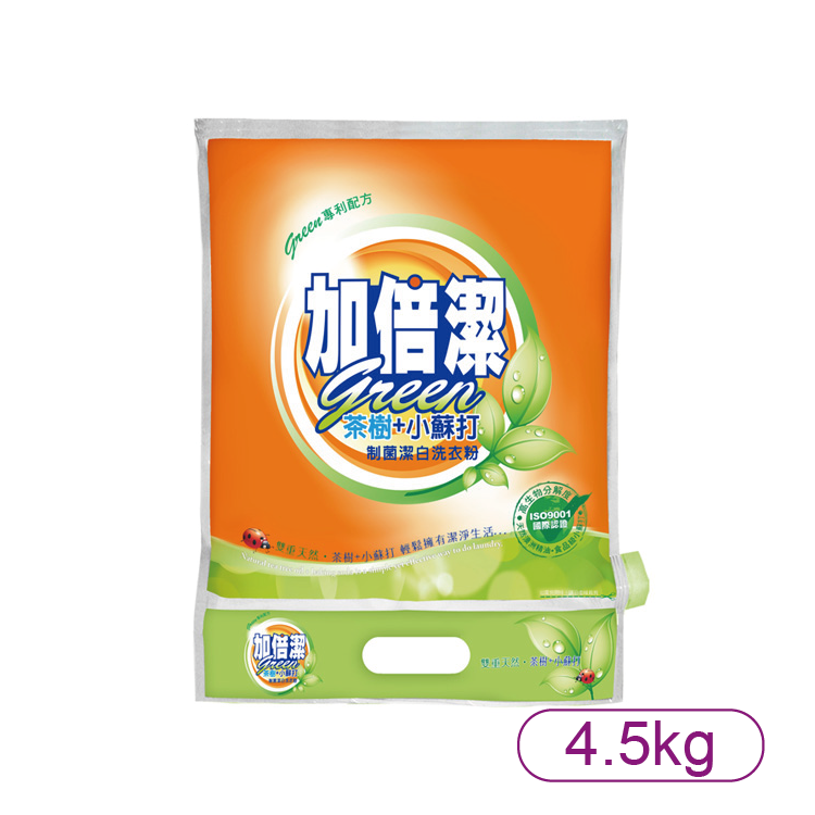 【加倍潔】茶樹+小蘇打制菌潔白洗衣粉4.5KG