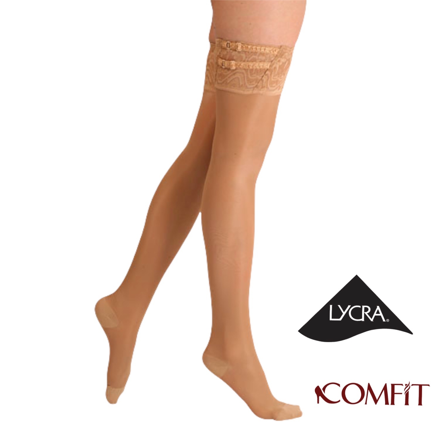 200Den Lycra 漸進式壓力大腿襪