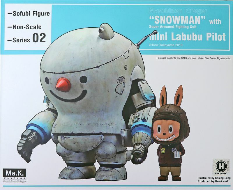 HOW2WORK 橫山宏 X 龍家昇 Sofubi Figure series 01 - Maschinen Krieger "S.A.F.S"/ "SNOWMAN" with mini Labubu Pilot set