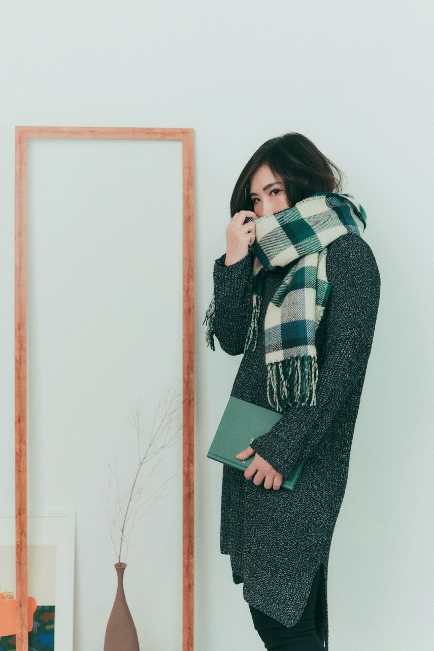 秋冬長版針織衫穿搭